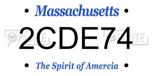 2CDE74 Massachusetts License Plate