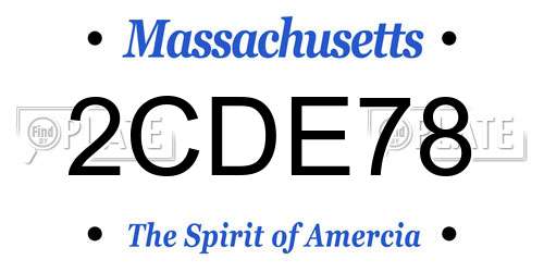 2CDE78 Massachusetts License Plate