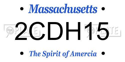 2CDH15 Massachusetts License Plate