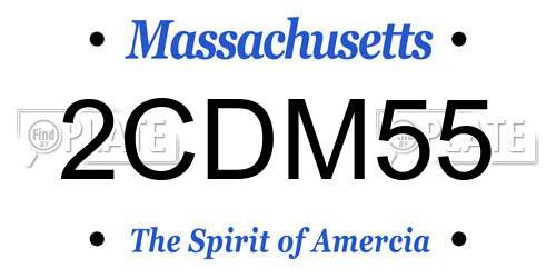 2CDM55 Massachusetts License Plate