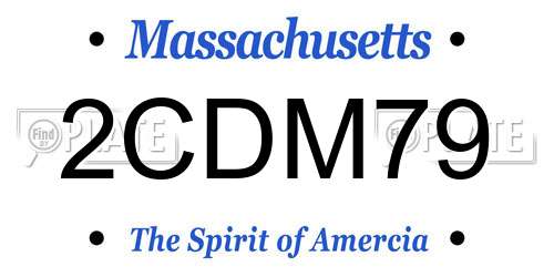2CDM79 Massachusetts License Plate