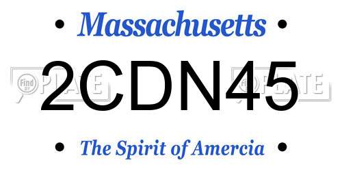 2CDN45 Massachusetts License Plate
