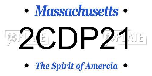 2CDP21 Massachusetts License Plate
