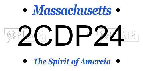 2CDP24 Massachusetts License Plate