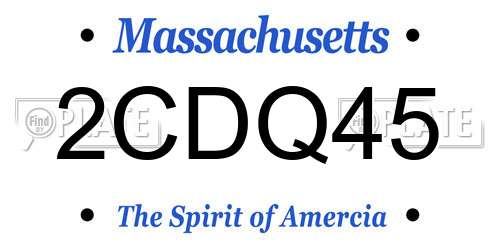 2CDQ45 Massachusetts License Plate