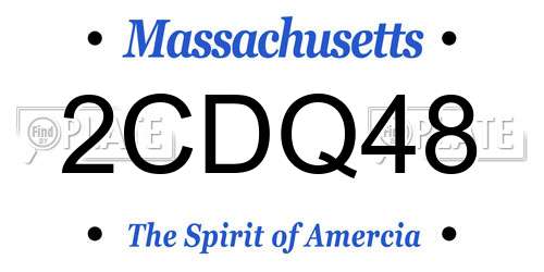 2CDQ48 Massachusetts License Plate