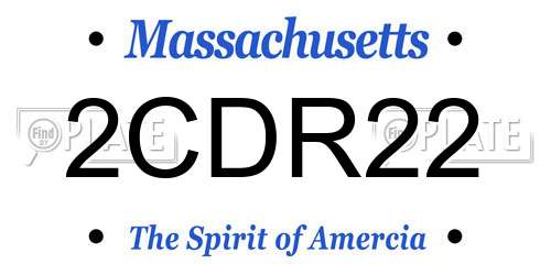 2CDR22 Massachusetts License Plate