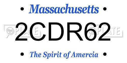 2CDR62 Massachusetts License Plate