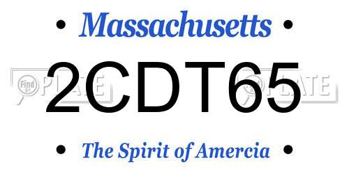 2CDT65 Massachusetts License Plate