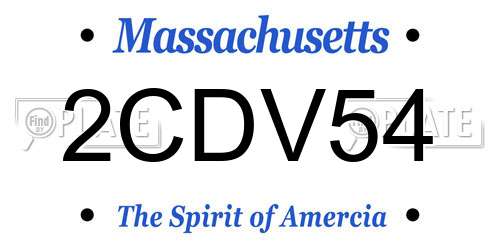 2CDV54 Massachusetts License Plate