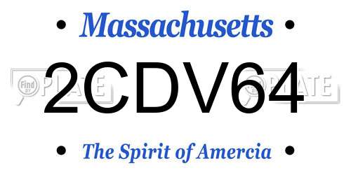 2CDV64 Massachusetts License Plate