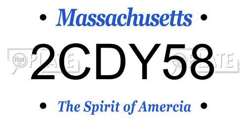 2CDY58 Massachusetts License Plate