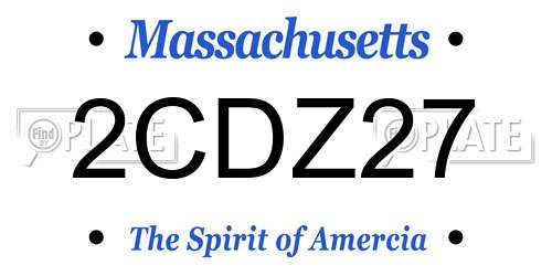 2CDZ27 Massachusetts License Plate