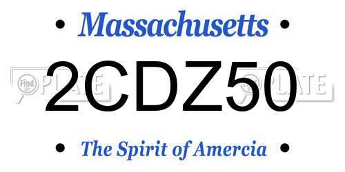 2CDZ50 Massachusetts License Plate