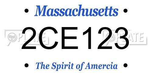 2CE123 Massachusetts License Plate