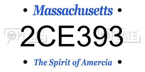 2CE393 Massachusetts License Plate