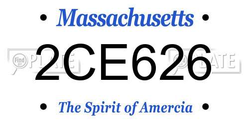 2CE626 Massachusetts License Plate