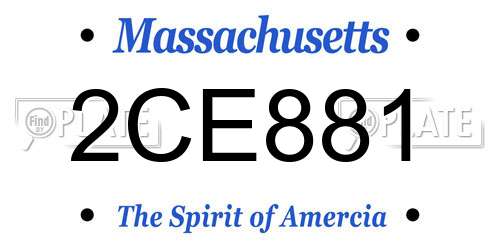 2CE881 Massachusetts License Plate