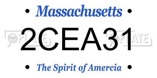 2CEA31 Massachusetts License Plate