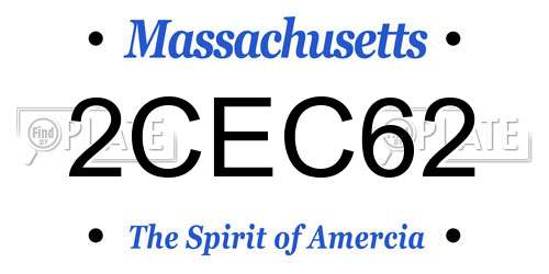 2CEC62 Massachusetts License Plate