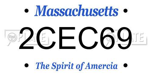 2CEC69 Massachusetts License Plate