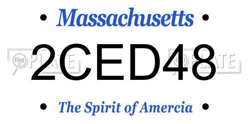 2CED48 Massachusetts License Plate