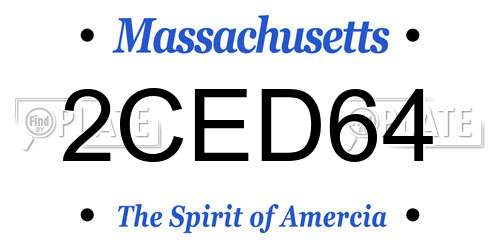 2CED64 Massachusetts License Plate