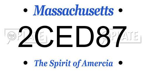 2CED87 Massachusetts License Plate