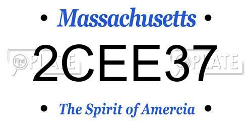 2CEE37 Massachusetts License Plate