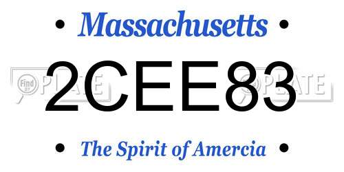 2CEE83 Massachusetts License Plate