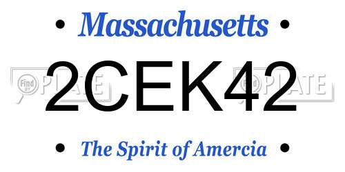 2CEK42 Massachusetts License Plate