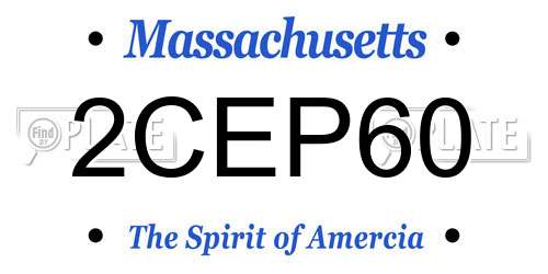 2CEP60 Massachusetts License Plate