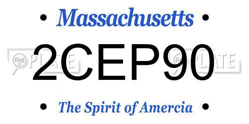 2CEP90 Massachusetts License Plate