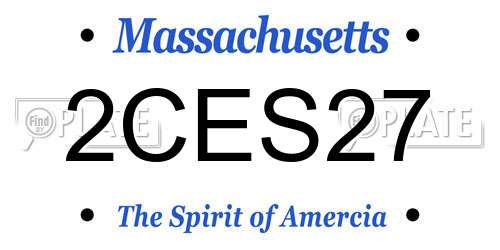 2CES27 Massachusetts License Plate