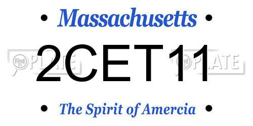 2CET11 Massachusetts License Plate