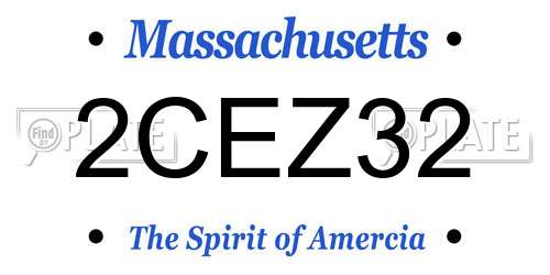 2CEZ32 Massachusetts License Plate