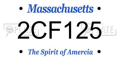2CF125 Massachusetts License Plate