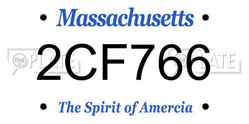 2CF766 Massachusetts License Plate