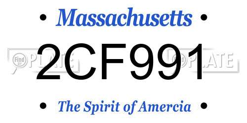 2CF991 Massachusetts License Plate