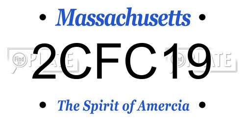 2CFC19 Massachusetts License Plate
