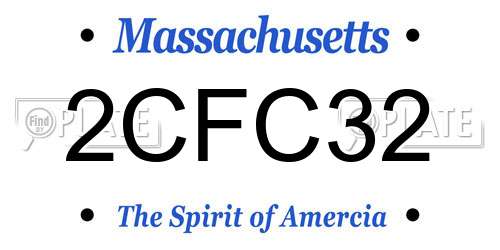 2CFC32 Massachusetts License Plate
