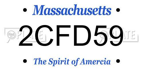 2CFD59 Massachusetts License Plate