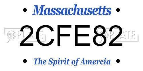 2CFE82 Massachusetts License Plate