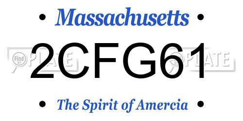 2CFG61 Massachusetts License Plate