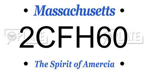 2CFH60 Massachusetts License Plate