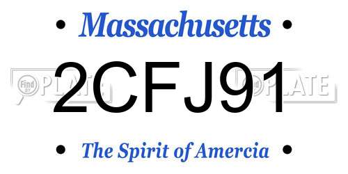 2CFJ91 Massachusetts License Plate