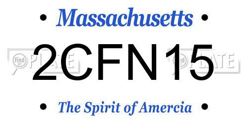 2CFN15 Massachusetts License Plate