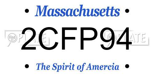 2CFP94 Massachusetts License Plate
