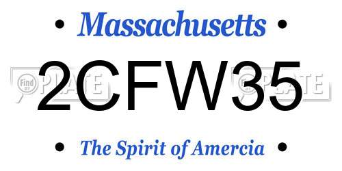 2CFW35 Massachusetts License Plate