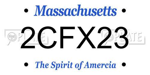 2CFX23 Massachusetts License Plate